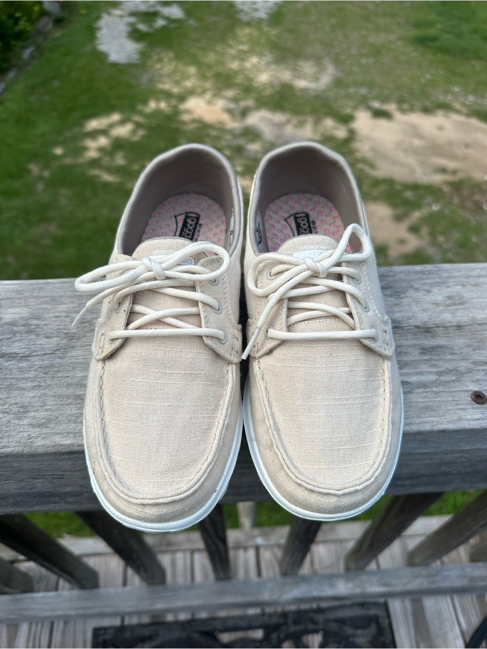 Skechers Women's Lace-Up Casual Sneakers in Cream - Picture 3 of 13